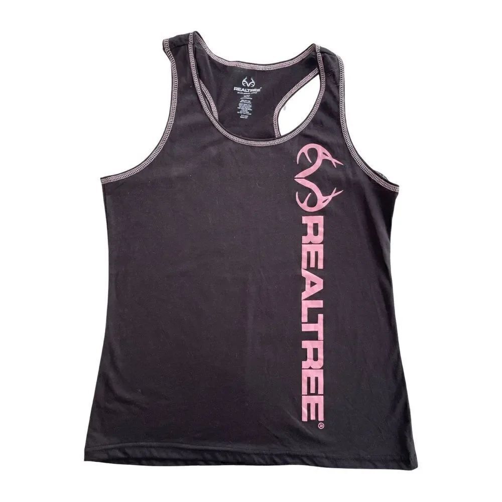 Realtree Ladies Tank Top Shirt T-shirt Summer Pink Logo Medium